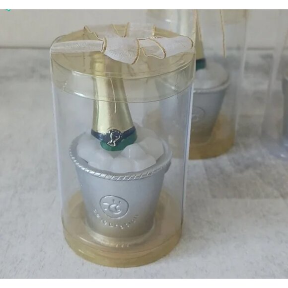 Candles Set of 4 pc Champagne Bottle in Ice Bucket Minis NEW - Picture 9 of 9